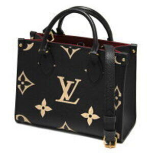 Louis Vuitton On the Go Empreinte Black Beige Handbag Tote Bag